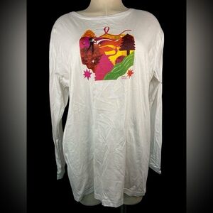 Columbia White  Graphic Long Sleeve T Shirt Women’s XXL